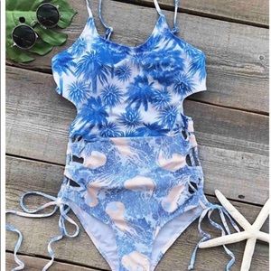 Palm Cupshe one piece swimsuit